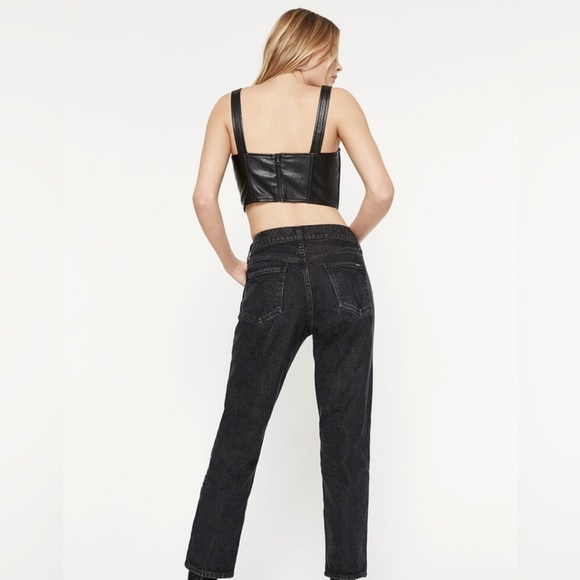 Bardot Vegan Leather Corset Bustier Black - Picture 3 of 12